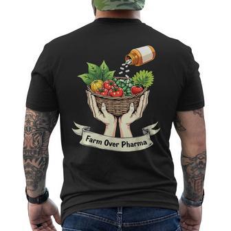 Farm Over Pharma Health Natural Living Men's Back Print T-Shirt - Monsterry