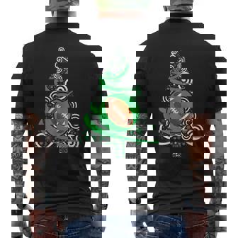 Football Xmas Tree Rugby Christmas Christmas Tree Men's Back Print T-Shirt - Monsterry