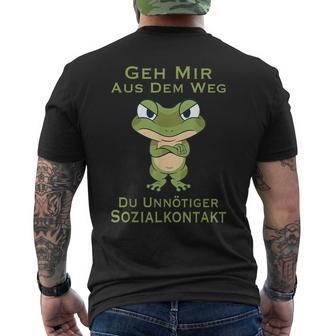 Frog Geh Mir Aus Dem Weg Du Unnötiger Sozialkontakt Geh Mir Aus T-Shirt mit Rückendruck - Geschenkecke