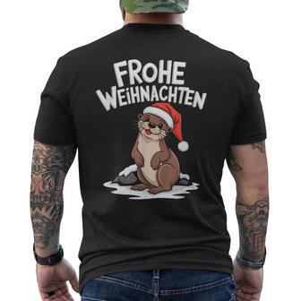 Frohe Weihnachten Otter Frohe Weihnachten T-Shirt mit Rückendruck - Geschenkecke