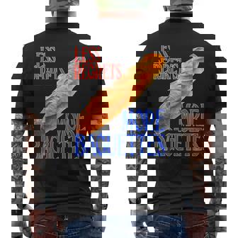 Funny French Quote Less Regrets More Baguettes Cool Men's Back Print T-Shirt - Monsterry