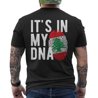 It's In My Dna Lebanon Flag Fingerprint T-Shirt mit Rückendruck - Geschenkecke