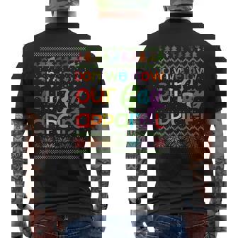 Gay Christmas LGBT Don We Now Our Gay Apparel Rainbow Men's Back Print T-Shirt - Monsterry