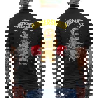 Gingershred Gingerbread Man Gym Bodybuilding Christmas Men's Back Print T-Shirt - Monsterry