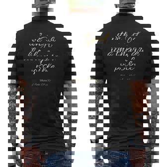 With God All Things Are Possibleerset De La Bible Chrétienne Noir T-shirt imprimé au dos - Cadeauxyz