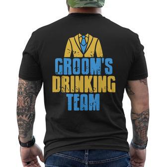 Groom's Drinking Team Retro Stag Night T-Shirt mit Rückendruck - Geschenkecke