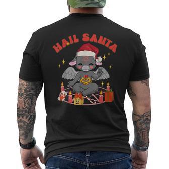 Hail Santa Gruss Vom Krampus Goth Christmas Satanic Santa Men's Back Print T-Shirt - Monsterry