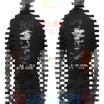 Halloween Creepy Murse Male Nurse Men's Back Print T-Shirt - Monsterry