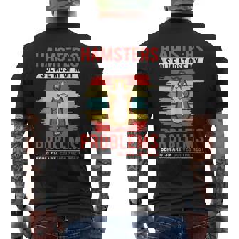 Hamsters Solve Most Of My Problems Hamster Wheel Tank Top Men's Back Print T-Shirt - Monsterry