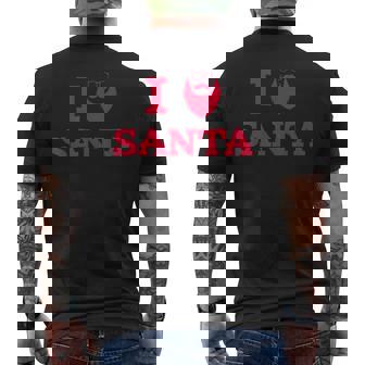 I Heart Santa Clause Beard 2019 Christmas Spirit Men's Back Print T-Shirt - Monsterry
