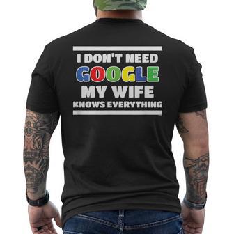 Ich Brauche Kein Google Meine Frau Weiß Alles Husmann German Langu T-Shirt mit Rückendruck - Geschenkecke