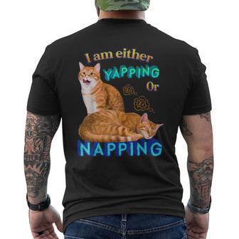 Ich Kläffe Oder Mache Ein Nap Cat Meme T-Shirt mit Rückendruck - Geschenkecke