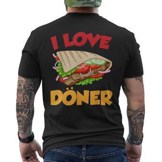 Ich Liebe Döner Kebab Fleisch Döner T-Shirt mit Rückendruck - Geschenkecke