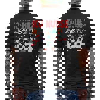 ICU Nurse Squad Medical Snowman Christmas 2024 Pajama Men's Back Print T-Shirt - Monsterry