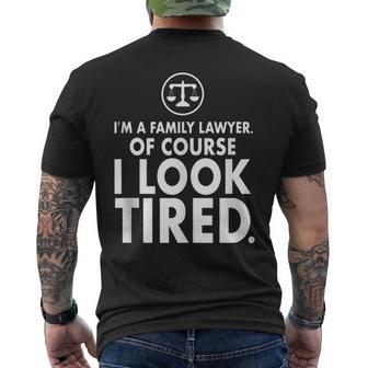 I'm a Family Lawyer Tired Family Lawyer Tank Top Men's Back Print T-Shirt - Monsterry