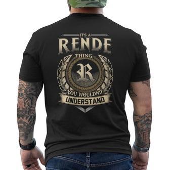 It's A Rende Thing You Wouldn't Understand Name Vintage Men's T-shirt Back Print - Thegiftio UK