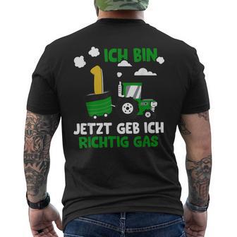 Jetzt Geb Ich Richtig Gas 1St Birthday Boy Tractor S T-Shirt mit Rückendruck - Geschenkecke