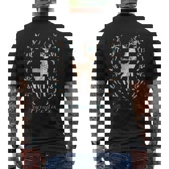 Joy Peace Love Reindeer Men's Back Print T-Shirt - Monsterry