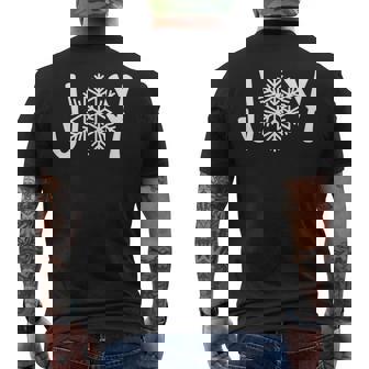 Joy Snowflake Christmas Men's Back Print T-Shirt - Monsterry