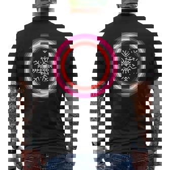 Lesbian LGBTQ LGBT Winter Holidays Snowflake Christmas Xmas Men's Back Print T-Shirt - Monsterry