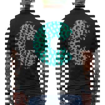 Lettre C Cheetah Léopard Initiale Bleue Zèbre Assorti T-shirt imprimé au dos - Cadeauxyz