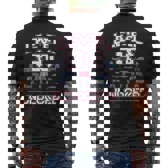 Level 80 Unlocked Gaming Addict 80th Birthday Viedo Gamer Men's Back Print T-Shirt - Monsterry