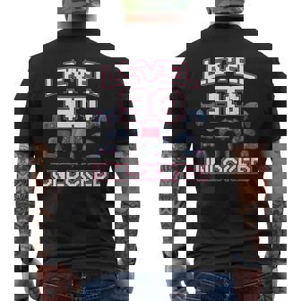 Level 90 Unlocked Gaming Addict 90th Birthday Viedo Gamer Men's Back Print T-Shirt - Monsterry