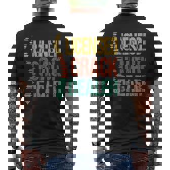 Licensed Crack Dealer Spine Health Wellness Therapist Joke Men's Back Print T-Shirt - Monsterry