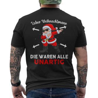 Lieber Weihnachtsmann Die Waren Alle Unartig T-Shirt mit Rückendruck - Geschenkecke