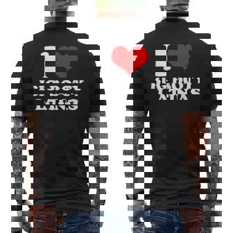 I Love My Big Booty Latinas Matching Red Heart Gf Graphic Men's T-shirt Back Print - Seseable