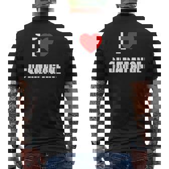 I Love Champagne For Sparking Wine Lovers And Drinkers Men's Back Print T-Shirt - Monsterry