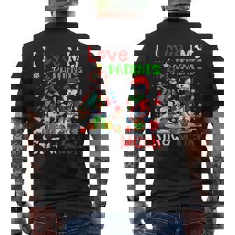 I Love My Patients Snow Much Xmas Tree Nurse Doctor Snowman Men's Back Print T-Shirt - Monsterry