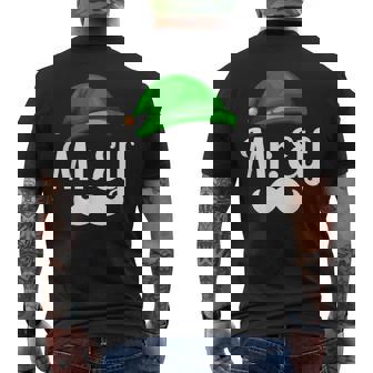 Matching Family Christmas Costume Mr Elf Men's Back Print T-Shirt - Monsterry