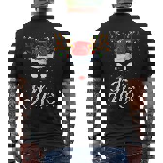 Matching Family Santa Hat Mrs Reindeer Christmas Men's Back Print T-Shirt - Monsterry