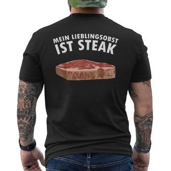 Mein Lieblingsobst Ist Steak Butcher T-Shirt mit Rückendruck - Geschenkecke