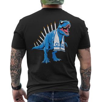 Menorasaurus Rex Menorahsaurus Hannukah Dinosaur T-Shirt mit Rückendruck - Geschenkecke