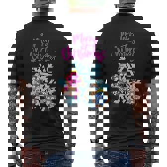 Merry Christmas Balls Holiday Monkey Snow Winter Premium Men's Back Print T-Shirt - Monsterry