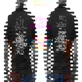 Merry Christmas Holiday Monkey Snowflake Snow Winter Tank Top Men's Back Print T-Shirt - Monsterry