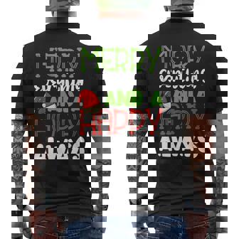 Merry Everything And A Happy Always Holiday Spirit Apparel Men's Back Print T-Shirt - Monsterry