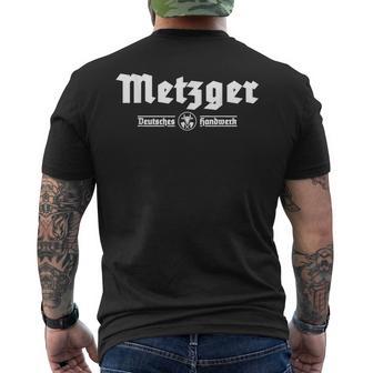 Metzger Fleischer Zunftzeichen Tradition Craft S T-Shirt mit Rückendruck - Geschenkecke