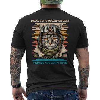 Mike Echo Oscar Whisky Wie Kopierst Du Over Catintage T-Shirt mit Rückendruck - Geschenkecke