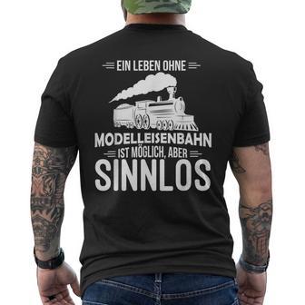 Model Railway Life Ohne Model Railway Sinnlos Railway T-Shirt mit Rückendruck - Geschenkecke