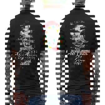 Mooey Christmas Heifers Santa Cow Christmas Lights Men's Back Print T-Shirt - Monsterry
