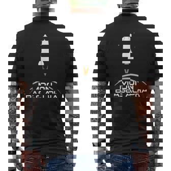 Moon Base Alpha Space Exploration Men's Back Print T-Shirt - Monsterry