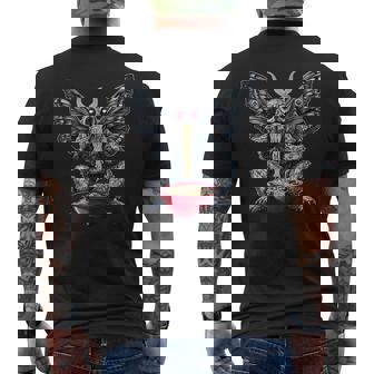 Mothman Cryptozoology Cryptid Ramen Japanese Noodles Men's T-shirt Back Print - Thegiftio
