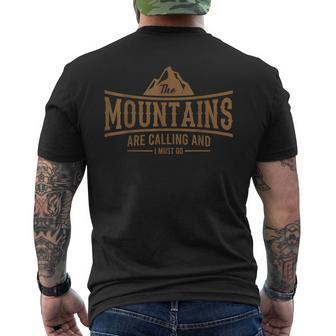 Mountain Quotes The Mountains Are Calling And I Must Go Men's Back Print T-Shirt - Monsterry