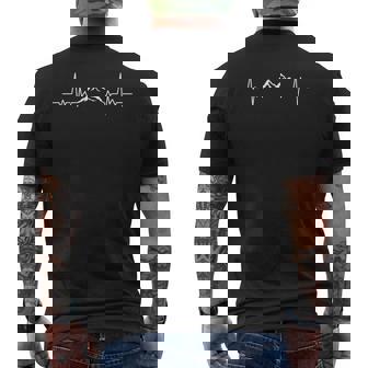 Mountain Quotes Mountains Heartbeat Mountain Climber Sayings Men's Back Print T-Shirt - Monsterry