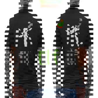Mr Elf Christmas Men's Back Print T-Shirt - Monsterry