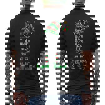 Mr Elf Matching Family Christmas Plaid Pyjamas Party Men's Back Print T-Shirt - Monsterry