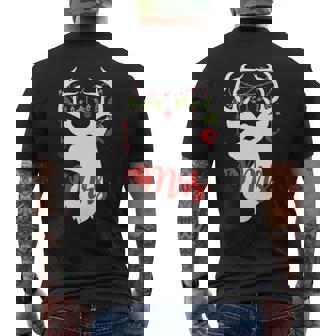 Mrs Reindeer Deer Matching Family Group Christmas Premium Men's Back Print T-Shirt - Monsterry